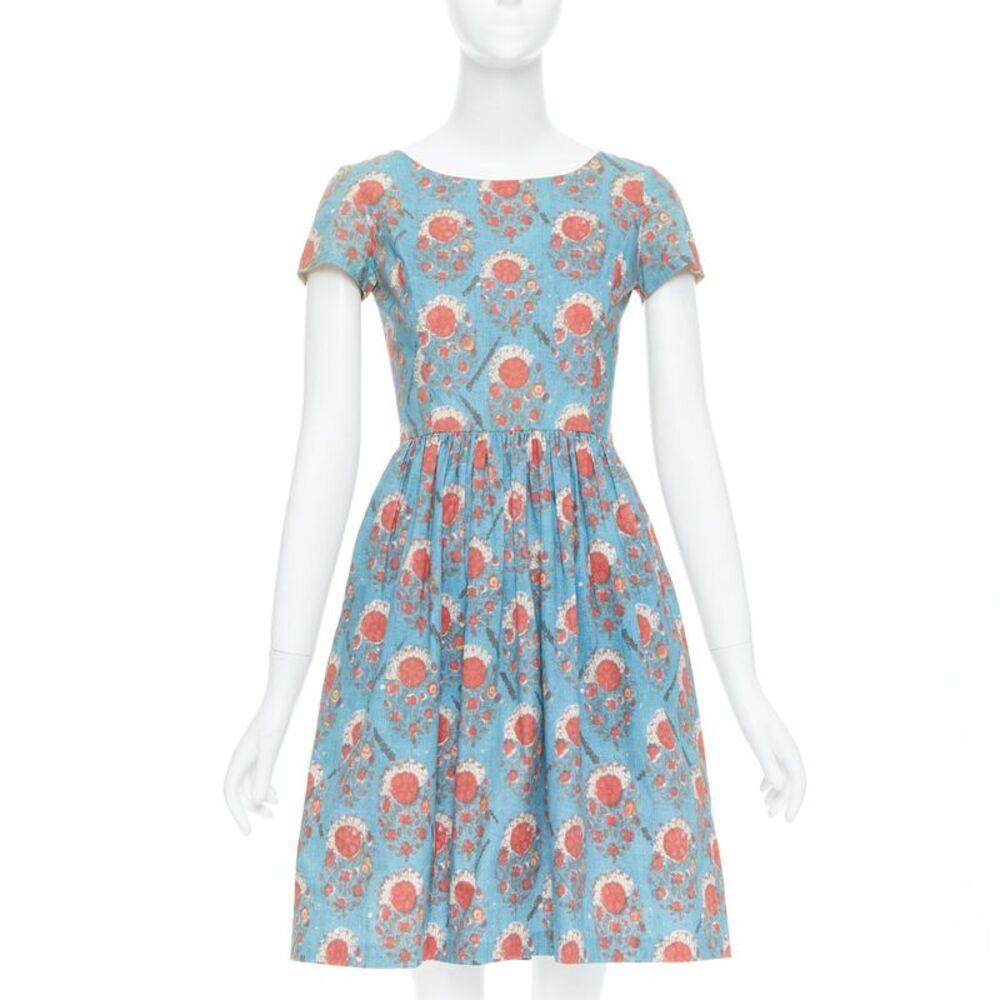 Oscar De La Renta Print Cocktail Dress